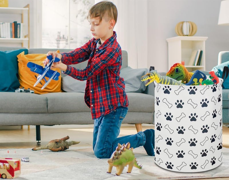 NTAOHAMPER Kids Laundry Hamper,Laundry Basket,Baby Boy Nursery Hamper,Waterproof Storage Bin,Clothes Organizer,Toys Bin,Room Decor(Paw) - Image 3